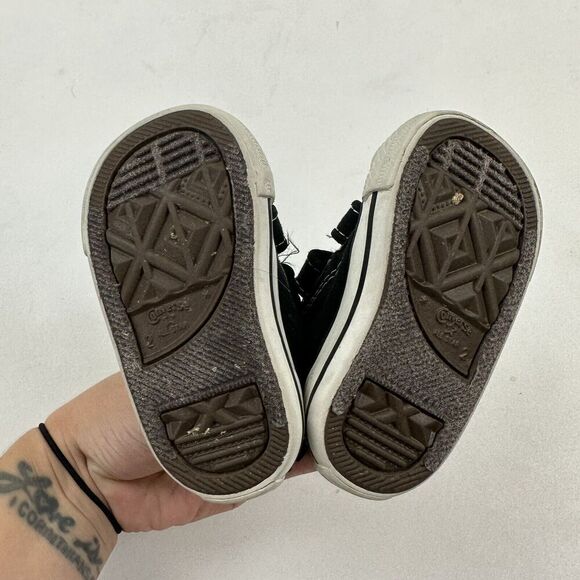 Converse Chuck Taylor Easy On Black Low Top Sneaker Hook & Loop Toddler Size 2 - Picture 6 of 7